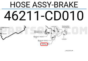 Nissan 46211CD010 HOSE ASSY-BRAKE