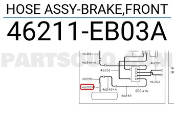 Nissan 46211EB03A HOSE ASSY-BRAKE,FRONT