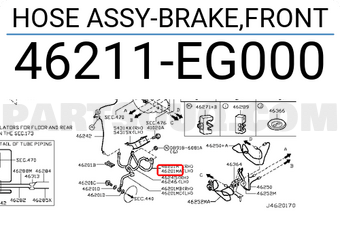 Nissan 46211EG000 HOSE ASSY-BRAKE,FRONT