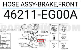Nissan 46211EG00A HOSE ASSY-BRAKE,FRONT