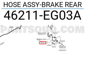 Nissan 46211EG03A HOSE ASSY-BRAKE REAR