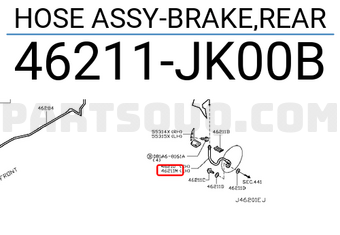 Nissan 46211JK00B HOSE ASSY-BRAKE,REAR