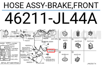 Nissan 46211JL44A HOSE ASSY-BRAKE,FRONT