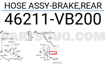 Nissan 46211VB200 HOSE ASSY-BRAKE,REAR