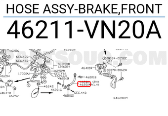 Nissan 46211VN20A HOSE ASSY-BRAKE,FRONT