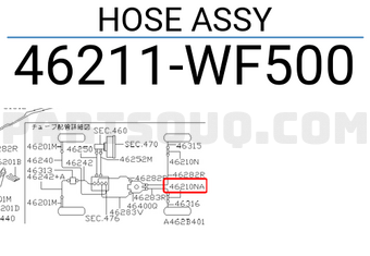 Nissan 46211WF500 HOSE ASSY