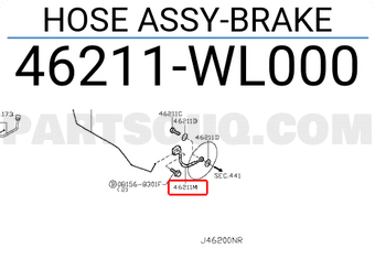 Nissan 46211WL000 HOSE ASSY-BRAKE
