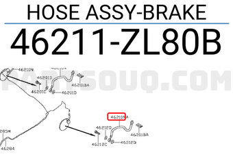 Nissan 46211ZL80B HOSE ASSY-BRAKE