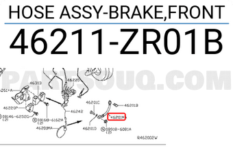 Nissan 46211ZR01B HOSE ASSY-BRAKE,FRONT