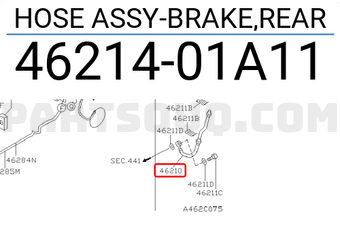 Nissan 4621401A11 HOSE ASSY-BRAKE,REAR