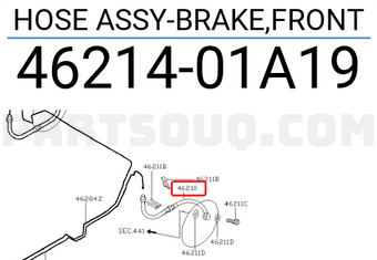 Nissan 4621401A19 HOSE ASSY-BRAKE,FRONT