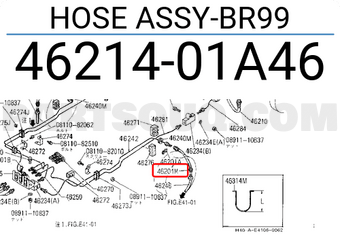 Nissan 4621401A46 HOSE ASSY-BR99