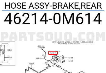 Nissan 462140M614 HOSE ASSY-BRAKE,REAR