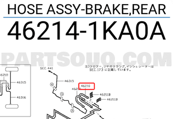 Nissan 462141KA0A HOSE ASSY-BRAKE,REAR