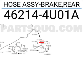 Nissan 462144U01A HOSE ASSY-BRAKE,REAR