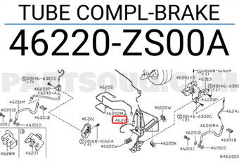 Nissan 46220ZS00A TUBE COMPL-BRAKE