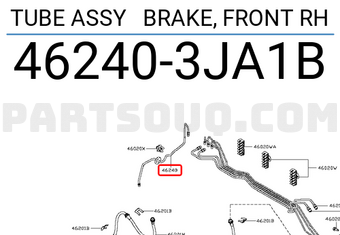 Nissan 462403JA1B TUBE ASSY BRAKE, FRONT RH