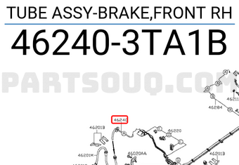 Nissan 462403TA1B TUBE ASSY-BRAKE,FRONT RH