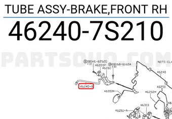 Nissan 462407S210 TUBE ASSY-BRAKE,FRONT RH