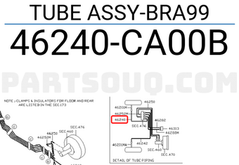Nissan 46240CA00B TUBE ASSY-BRA99