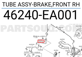 Nissan 46240EA001 TUBE ASSY-BRAKE,FRONT RH