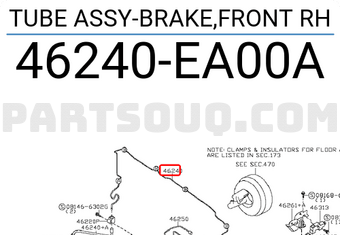 Nissan 46240EA00A TUBE ASSY-BRAKE,FRONT RH
