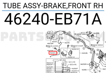 Nissan 46240EB71A TUBE ASSY-BRAKE,FRONT RH