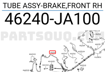 Nissan 46240JA100 TUBE ASSY-BRAKE,FRONT RH