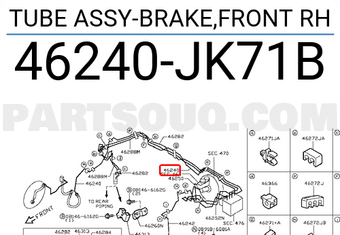 Nissan 46240JK71B TUBE ASSY-BRAKE,FRONT RH