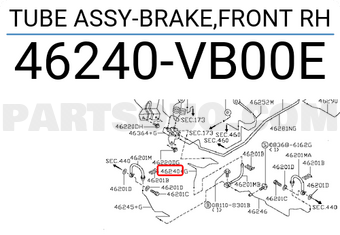 Nissan 46240VB00E TUBE ASSY-BRAKE,FRONT RH