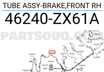 Nissan 46240ZX61A TUBE ASSY-BRAKE,FRONT RH