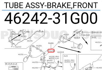 Nissan 4624231G00 TUBE ASSY-BRAKE,FRONT