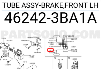 Nissan 462423BA1A TUBE ASSY-BRAKE,FRONT LH