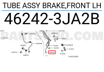 Nissan 462423JA2B TUBE ASSY BRAKE,FRONT LH