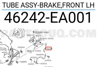 Nissan 46242EA001 TUBE ASSY-BRAKE,FRONT LH