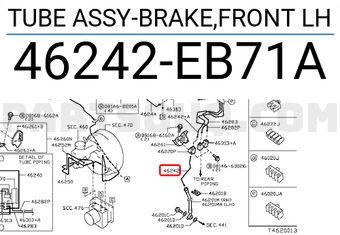 Nissan 46242EB71A TUBE ASSY-BRAKE,FRONT LH