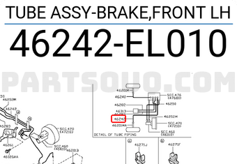 Nissan 46242EL010 TUBE ASSY-BRAKE,FRONT LH