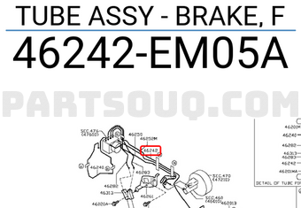 Nissan 46242EM05A TUBE ASSY - BRAKE, F