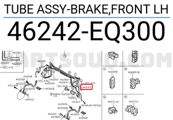 Nissan 46242EQ300 TUBE ASSY-BRAKE,FRONT LH