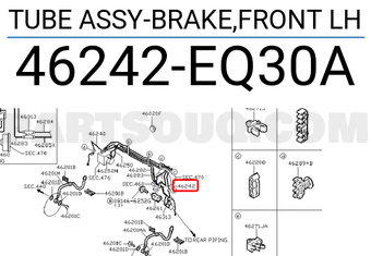 Nissan 46242EQ30A TUBE ASSY-BRAKE,FRONT LH