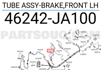 Nissan 46242JA100 TUBE ASSY-BRAKE,FRONT LH