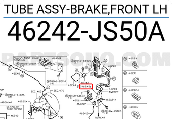 Nissan 46242JS50A TUBE ASSY-BRAKE,FRONT LH