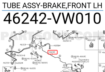 Nissan 46242VW010 TUBE ASSY-BRAKE,FRONT LH