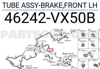 Nissan 46242VX50B TUBE ASSY-BRAKE,FRONT LH