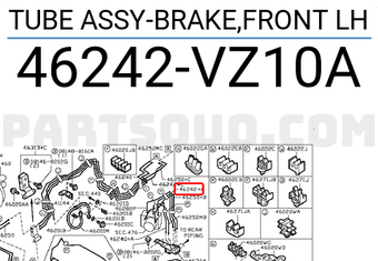 Nissan 46242VZ10A TUBE ASSY-BRAKE,FRONT LH