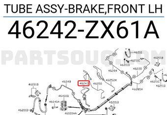 Nissan 46242ZX61A TUBE ASSY-BRAKE,FRONT LH