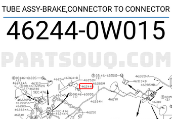 Nissan 462440W015 TUBE ASSY-BRAKE,CONNECTOR TO CONNECTOR