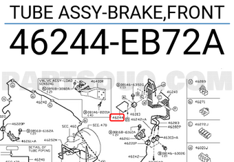Nissan 46244EB72A TUBE ASSY-BRAKE,FRONT
