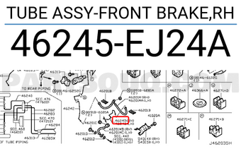 Nissan 46245EJ24A TUBE ASSY-FRONT BRAKE,RH