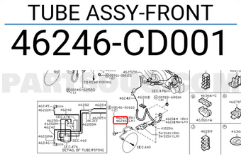 Nissan 46246CD001 TUBE ASSY-FRONT